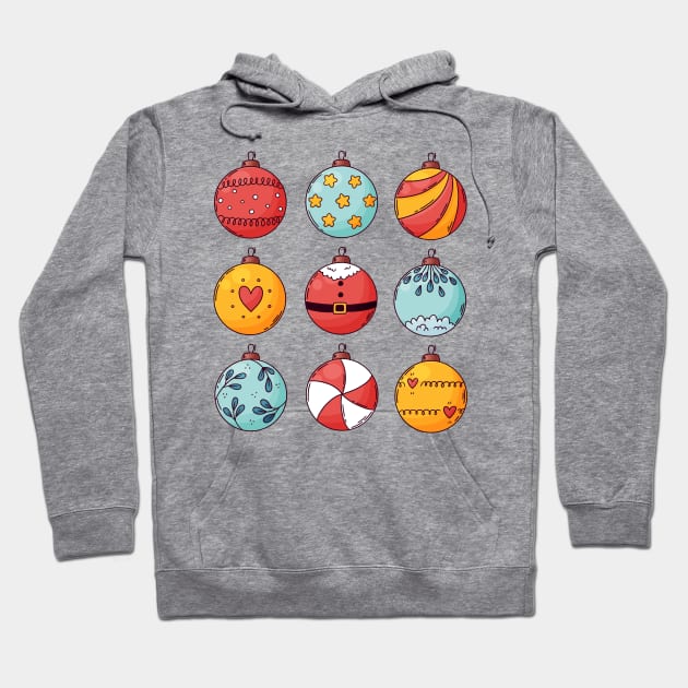 Christmas ball Ornament Collections Hoodie by Mako Design 